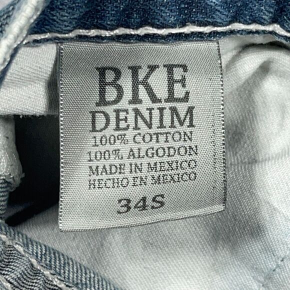 BKE Buckle Jeans Men 34R Tyler Straight Leg Destroyed Distressed Stretch‎ Denim - Picture 12 of 15